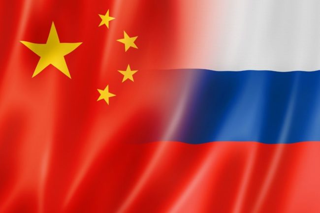 China Russia flags