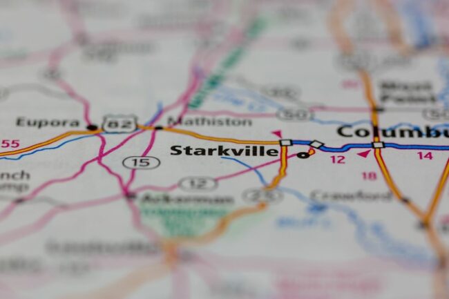 Starkville Mississippi map