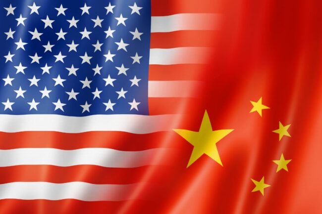 US China flags